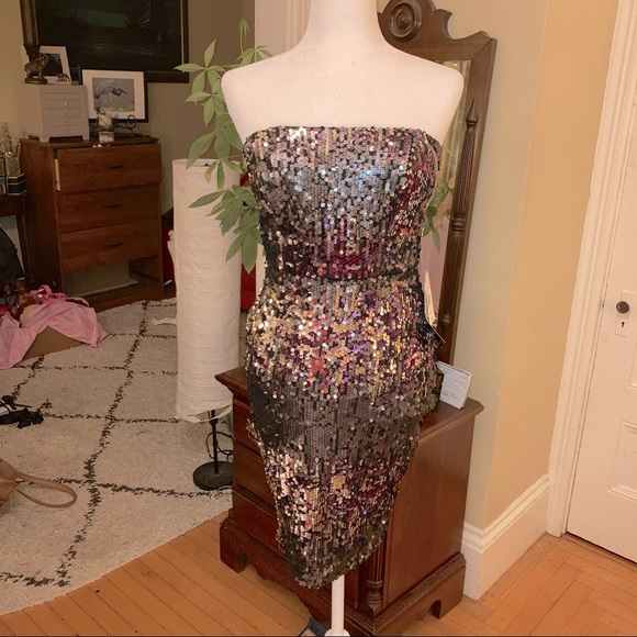 NWT purple and silver sequin bodycon 5/6 - Picture 5 of 12